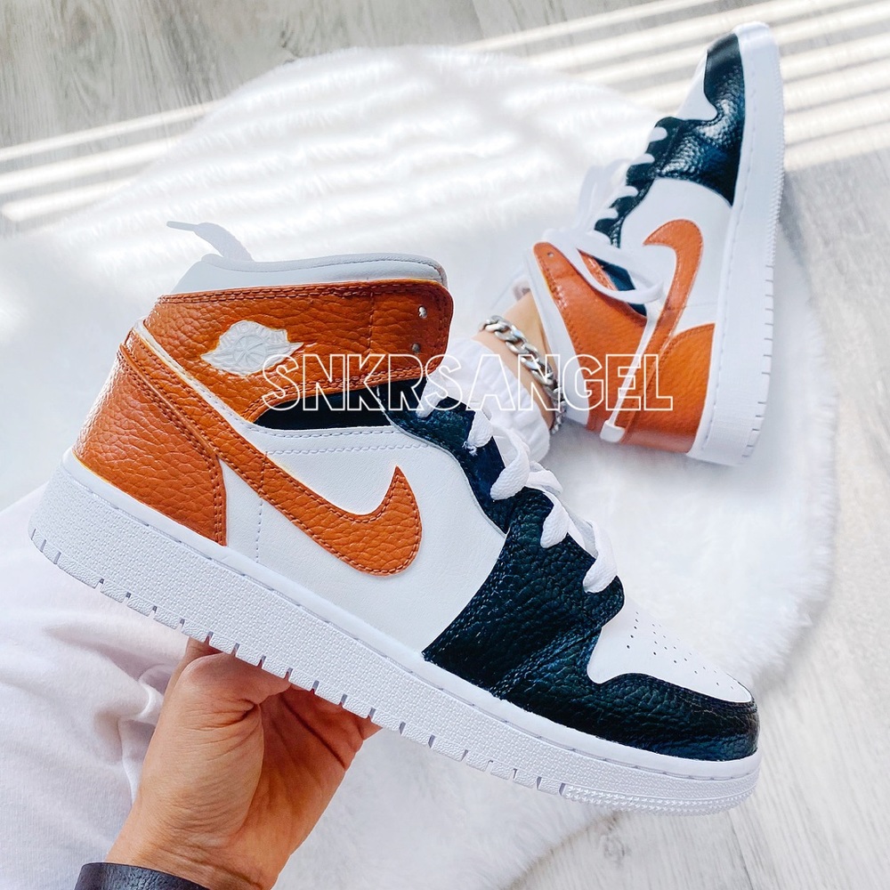 Custom nike air jordan 1 mid sneakers